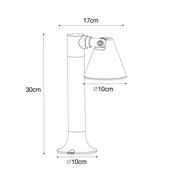 Moderner Außenpfosten rostbraun 30 cm IP44 verstellbar - Ciara