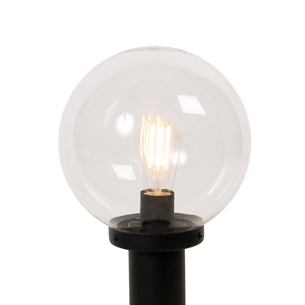 Außenstehleuchte schwarz mit klarer Kugel 50 cm IP44 - Sfera