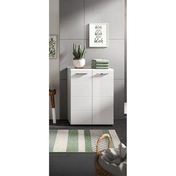 Copa Badschrank 2 Türen weiß Hochglanz. 60 X 30 X 80 cm