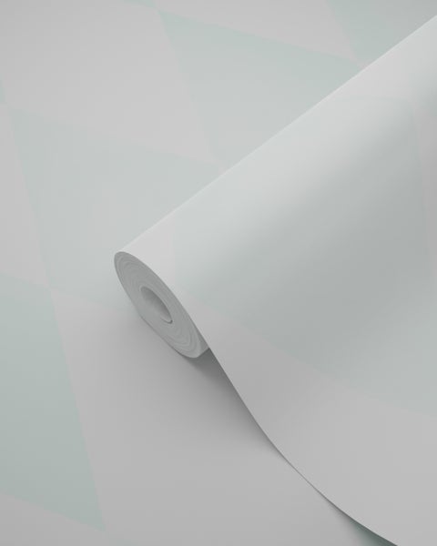 Origin Wallcoverings Tapete Karomuster Weiß und Pastell Mintgrün - 53 cm x 10.05 m - 337218