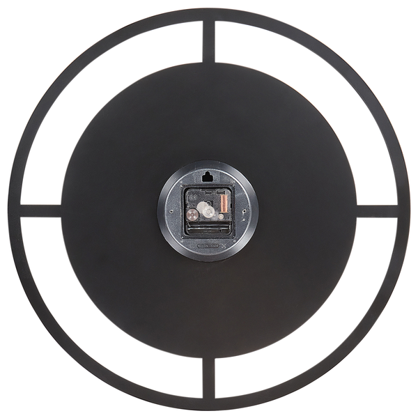 Rückansicht einer runden Wanduhr