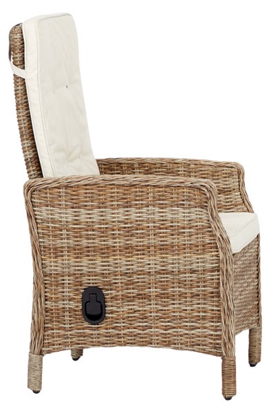Gram Gartenstuhl inkl. Kissen, mit Pumpe, natur und offwhite. 2er Set