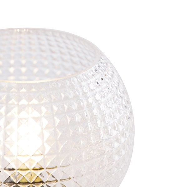 Art Deco Tischlampe Messing - Kugel