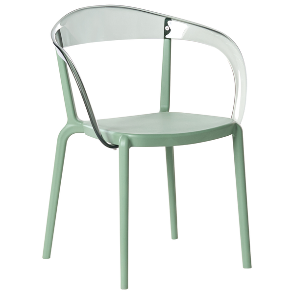 Stuhl aus Kunststoff mit Armlehne