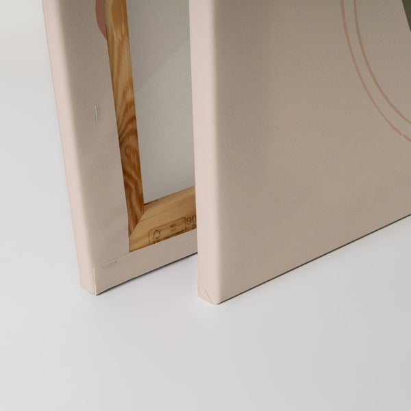 Nahaufnahme einer Leinwand mit Holzrahmen