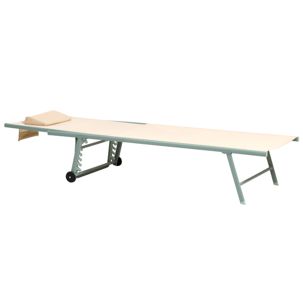 Strandliege mit Rädern und Kopfkissen