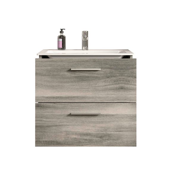 York Waschbeckenunterschrank 60cm 2 Schubladen rauchfarbenen. 60 X 44 X 52 cm