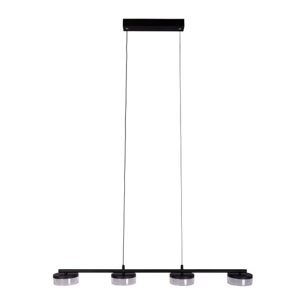 LED Pendelleuchte CIMO aus Metall und Kunststoff in Schwarz, mit integrierter LED, Länge 96 cm