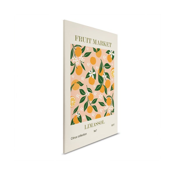 Dekoratives Wandbild mit Orangenmotiv für eine fruchtige Atmosphäre