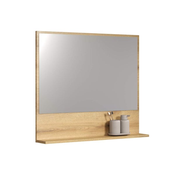 PureBliss Bad Spiegel 80cm mit Ablage Eiche dekor. 80 X 14 X 74 cm