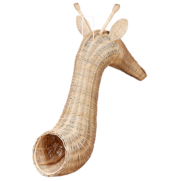 Dekorative Giraffe aus Korbgeflecht zur Wandmontage
