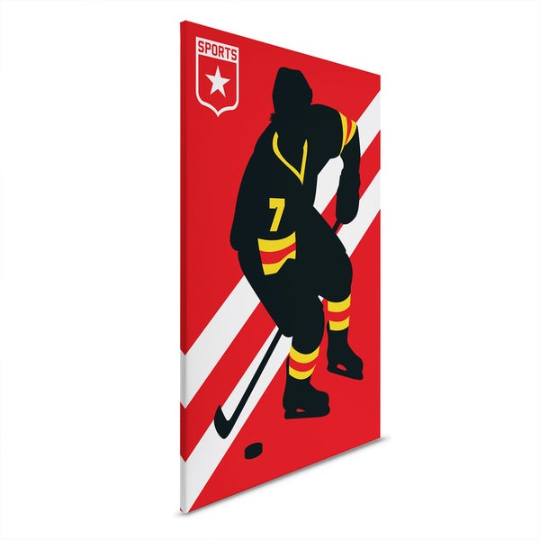Leinwandbild mit Eishockeyspieler-Motiv