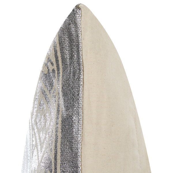 Dekokissen 2er Set OUJDA Baumwolle 50 x 50 cm Silber Geometrisches Muster