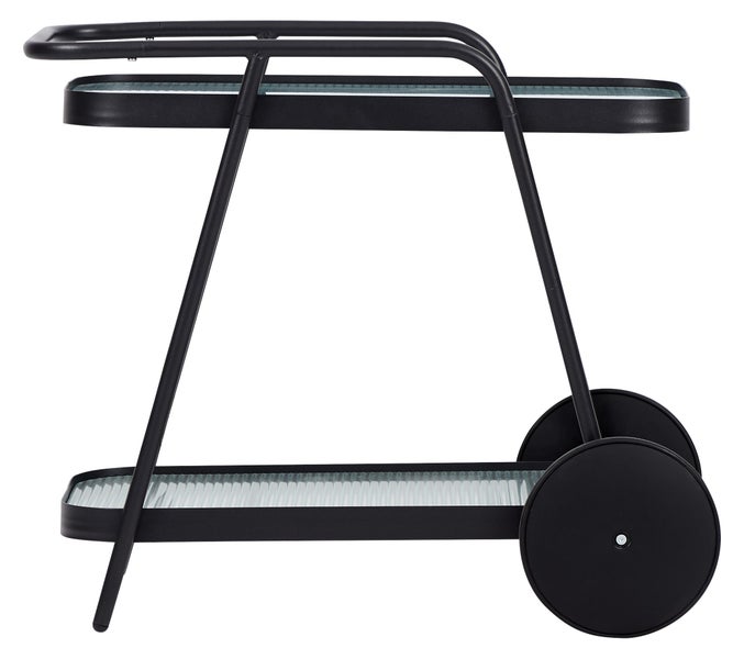 Steam Servierwagen, schwarz und klare Streifen. 73 X 70 X 43 cm