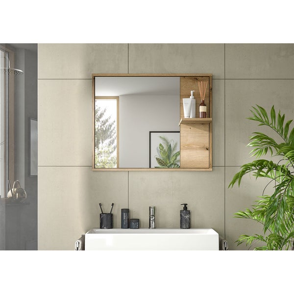 Zeno Bad Spiegel 1 Regal Eiche Dekor. 84 X 20 X 68 cm