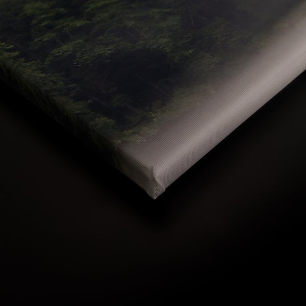 Wandbild auf Leinwand mit Waldmotiv als Detailansicht der Ecke