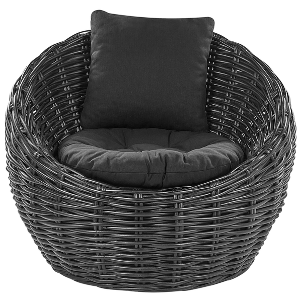 Gartenstuhl LERICI Rattan Schwarz