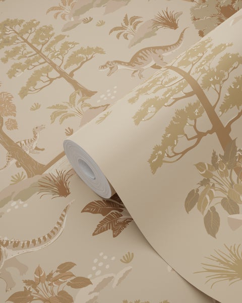 ESTAhome Tapete Dinosaurier Braun - 50 x 900 cm - 131658
