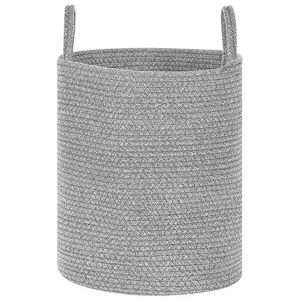 Geflochtener runder Wäschekorb mit Griffen