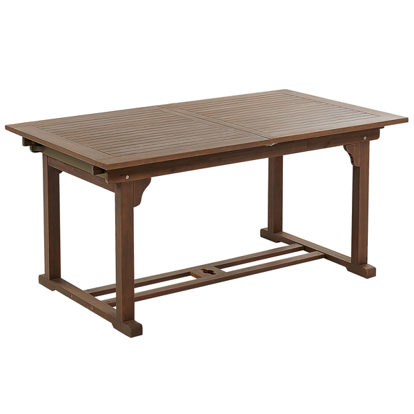 Ausziehbarer Gartentisch AMANTEA 160/220 cm 90 cm Akazienholz Dunkelbraun