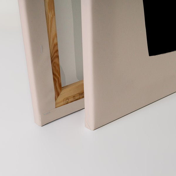 Detailansicht einer Leinwand mit Holzrahmen