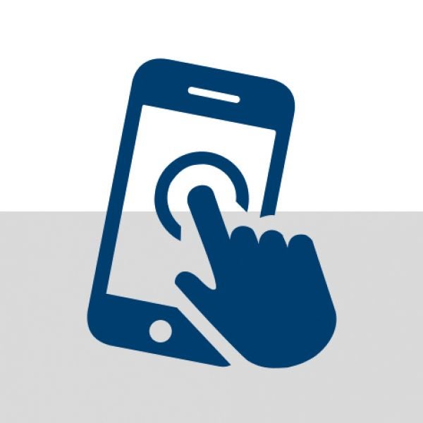 Symbol für eine Smartphone-App-Bedienung mit einem Finger