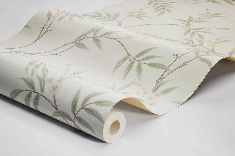 Borastapeter Tapete Blätter und Blumen Grün und Weiß - 53 cm x 10.05 m - 662629