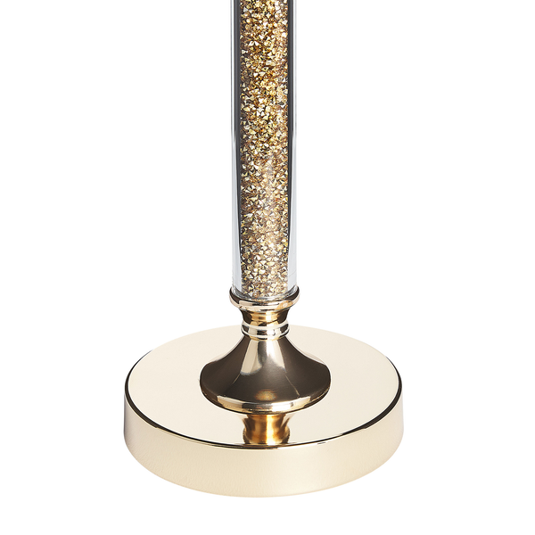 Dekorative Säule mit Kristallfüllung und Metallsockel
