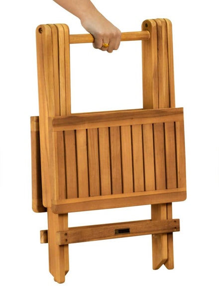 Teak Beistelltisch Balkontisch Gartentisch Beistelltisch Holz Klapptisch Blumenhocker Holz 50 x 50 cm klappbar handlich wetterfest
