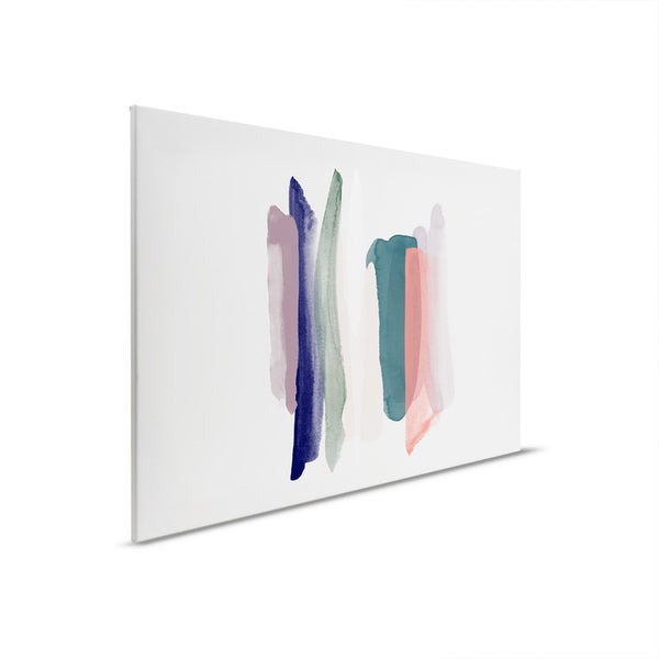 Gemaltes Leinwandbild mit abstrakten vertikalen Strichen