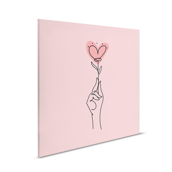 Wandbild mit Herz-Motiv und Hand-Illustration