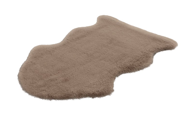 Hochflor Teppich Xenia Taupe Uni 60 x 90 cm