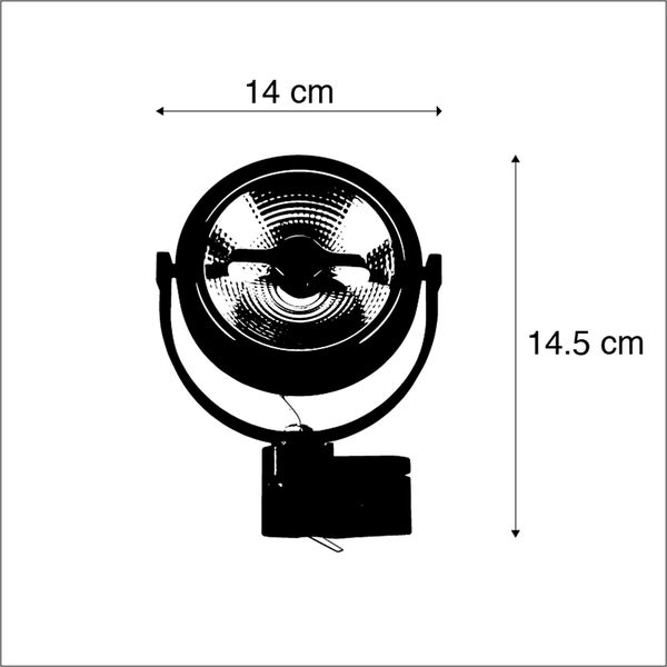 LED 3-Phasen-Schienenstrahler schwarz 15W 2700K inkl. AR111- Expert