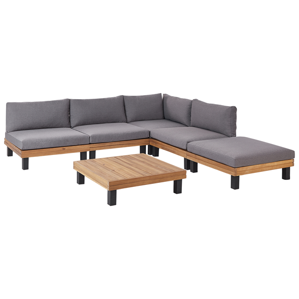 Gartenlounge-Set mit Ecksofa, Hocker und Tisch