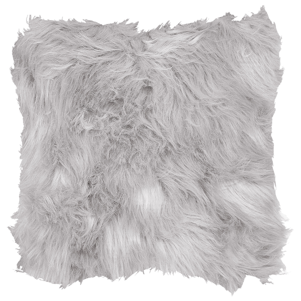Dekokissen 2er Set LUBHA Webpelz 42 x 42 cm Hellgrau Ohne Muster