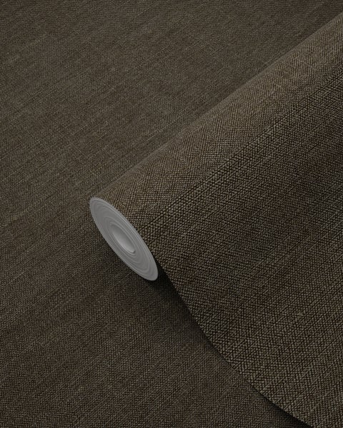Origin Wallcoverings Tapete Leinen-Optik Braun - 53 cm x 10.05 m - 347864