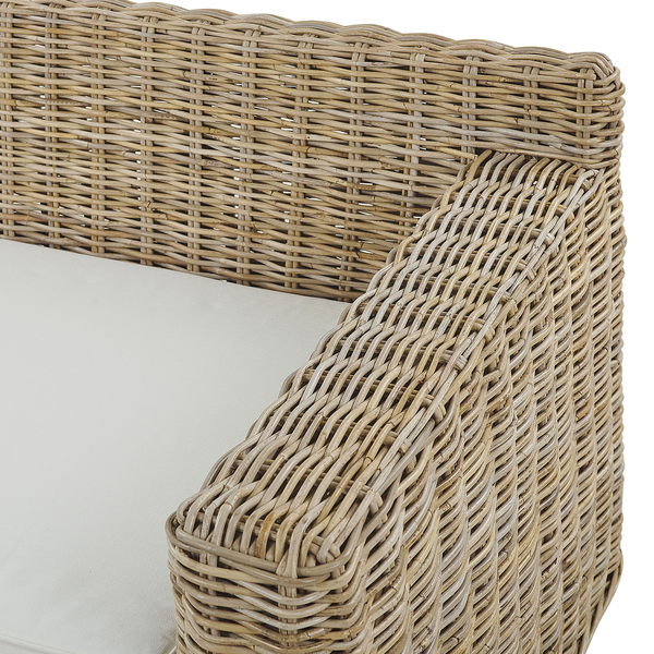 Gartensofa 2-Sitzer ARDEA Rattan Hellbraun