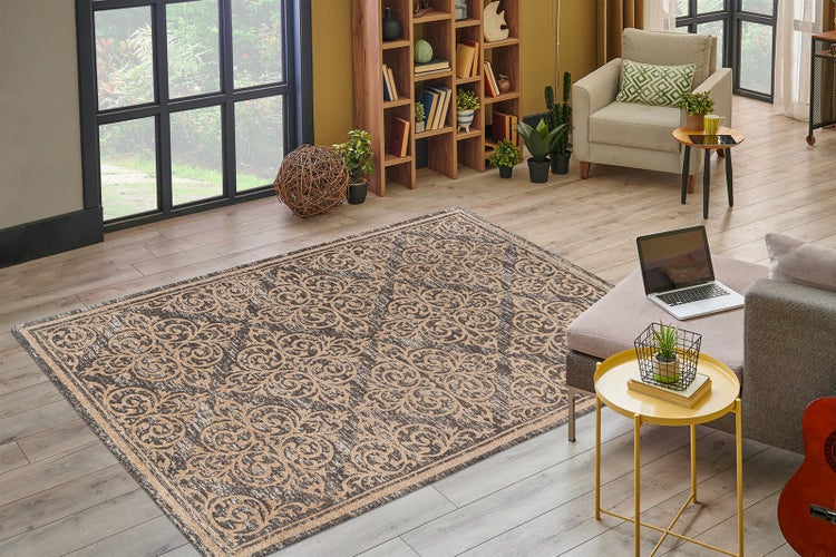 Flachflor Teppich Shiori Beige Vintage 160 x 230 cm