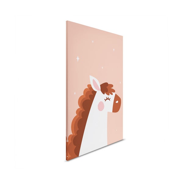 Leinwanddruck mit Pferdeillustration für Kinderzimmer