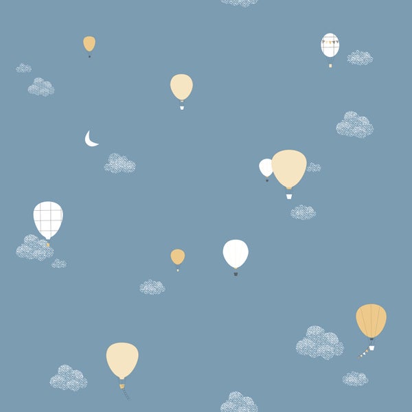 Sanders und Sanders Tapete Luftballons Dunkelblau - 53 cm x 10 m - 640287