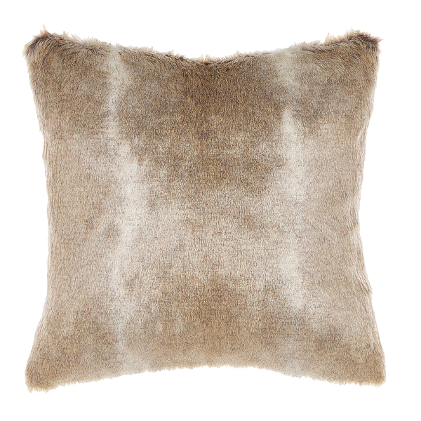 Dekokissen 2er Set HORDEUM Webpelz 45 x 45 cm Hellbraun Ohne Muster
