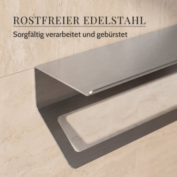 Handtuchhalter aus gebürstetem, rostfreiem Edelstahl zur Wandmontage an einer Fliesenwand