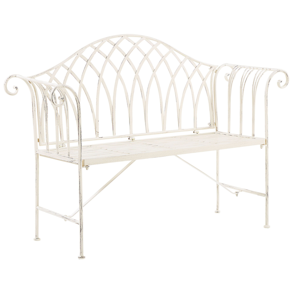 Gartenbank MILAZZO 130 cm Metall Weiß