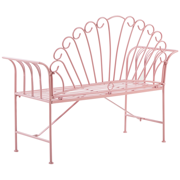 Gartenbank CAVINIA 125 cm Metall Rosa
