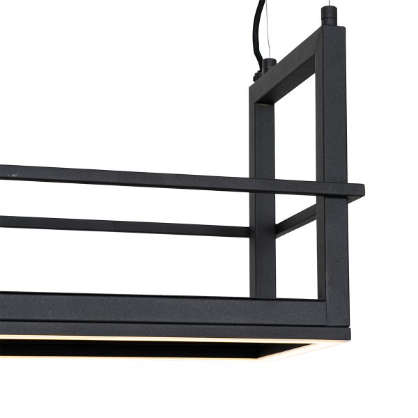 Hängelampe schwarz mit Gestell inkl. LED 3-stufig dimmbar - Cage Rack