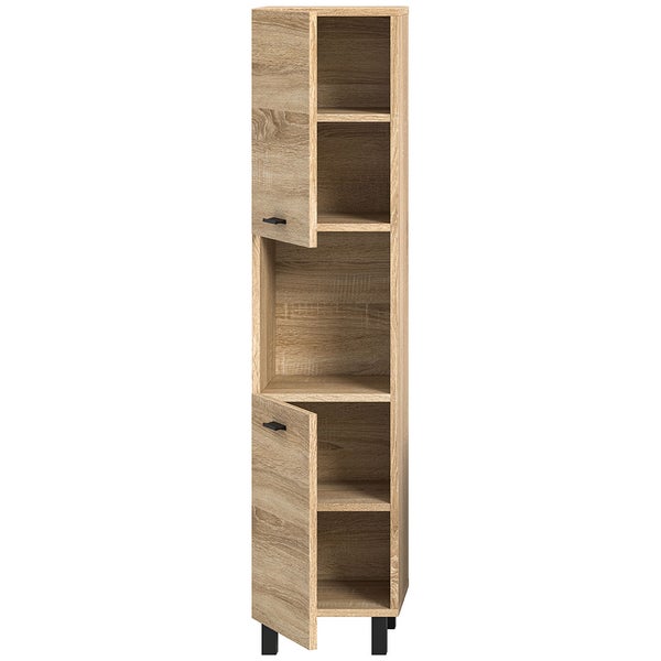 Boston Hochschrank Bad 2 Türen 1 Fach Eiche Dekor. 30 X 29 X 125 cm