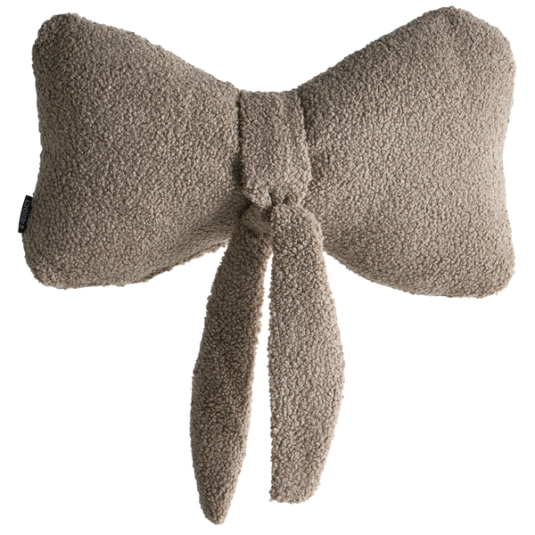 Dekokissen in Schleifenform mit Teddyfell-Optik