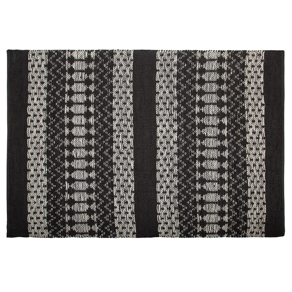 Teppich SOKUN Schwarz 140 x 200 cm Echtleder
