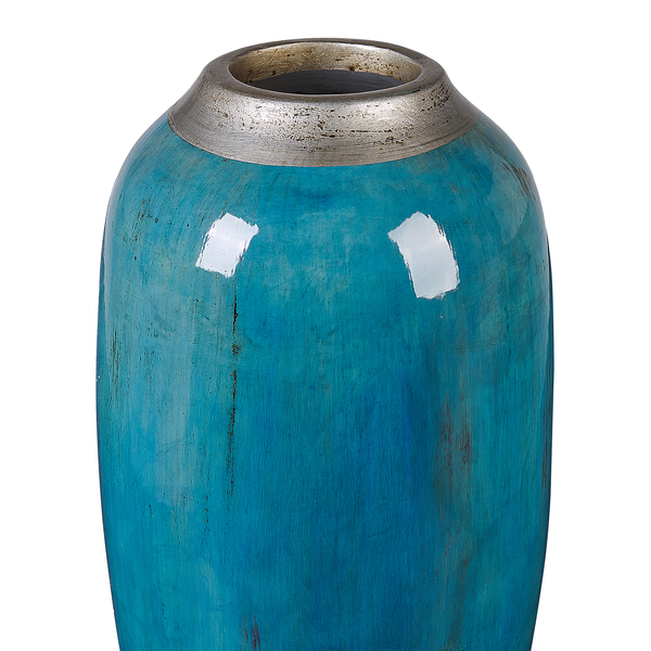 Dekovase MILETUS Keramik 42 cm Blau