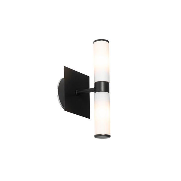 Moderne Wandleuchte schwarz IP44 2-flammig - Bath